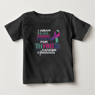 I Bära Teal Rosa Blue för sköldkörtelcancer Awaren Tee
