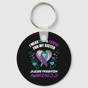 I Bära TealandPurple for my Sister Suicide Prevent Nyckelring