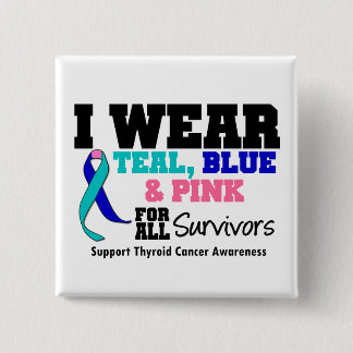 I Bära Thyroid Cancer Ribbon för alla överlevande Knapp