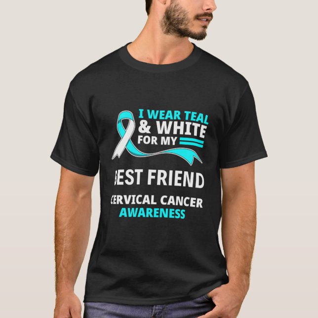 I Bära Vita för min bästa vän Cervical Canc T Shirt (Framsida)