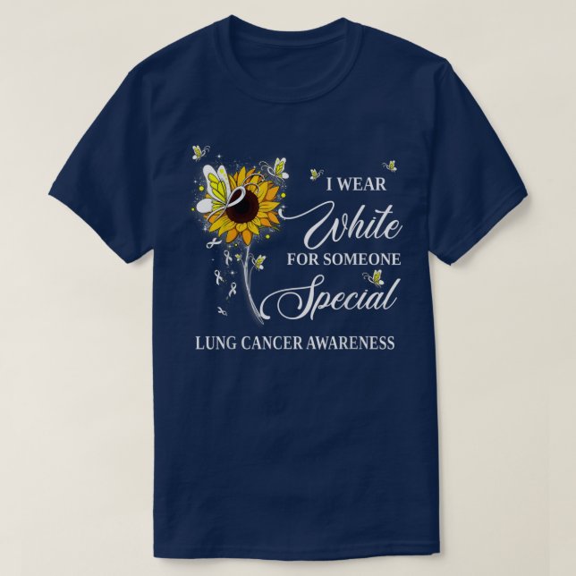 I Bära White for Lung Cancer Awareness Solros T Shirt (Design framsida)