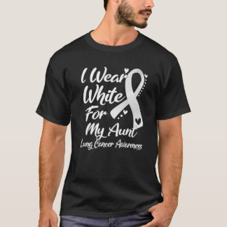 I Bära White för min Moster Lung Cancer-medvetenhe T Shirt