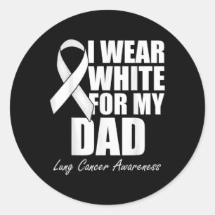 I Bära White för min Pappa Lung Cancer-medvetenhet Runt Klistermärke