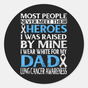 I Bära White for My Pappa Lung Cancer Awareness T  Runt Klistermärke
