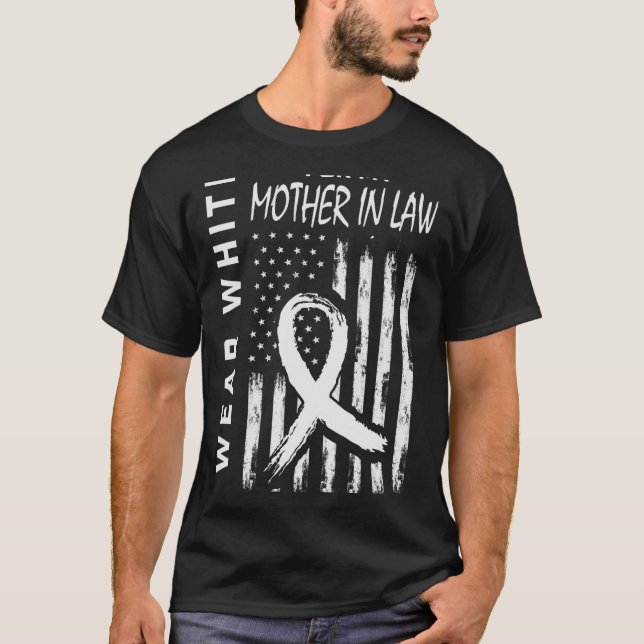 I Bära White Svärmor Lung Cancer Awareness F T Shirt (Framsida)