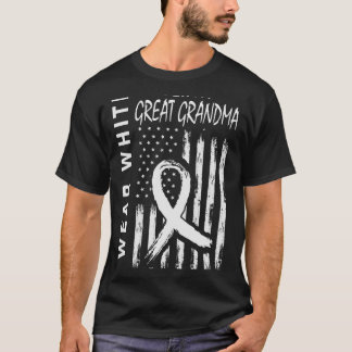 I Bära White Underbar Grandma Lung Cancer Awarenes T Shirt