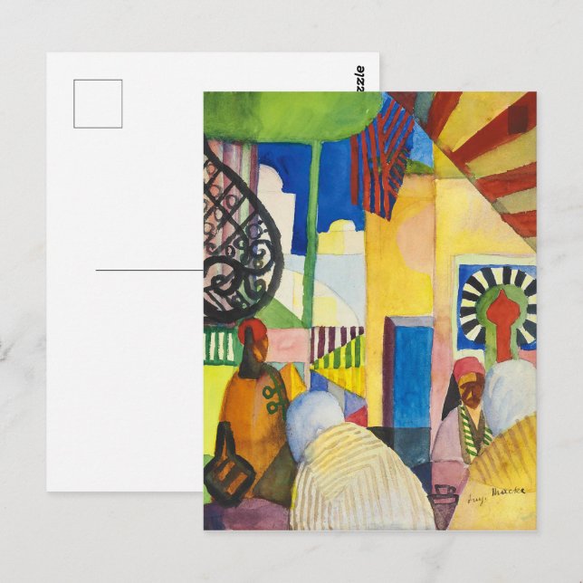 I basaren | Auguste Macke | Vykort (Fram/baksida)