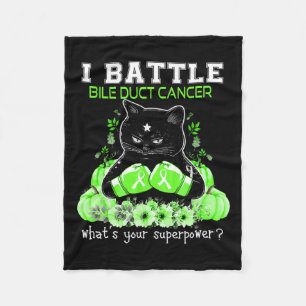I Battle Bile Duct Cancer Awareness Roligt Cat Fleecefilt