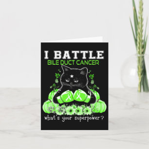 I Battle Bile Duct Cancer Awareness Roligt Cat Kort