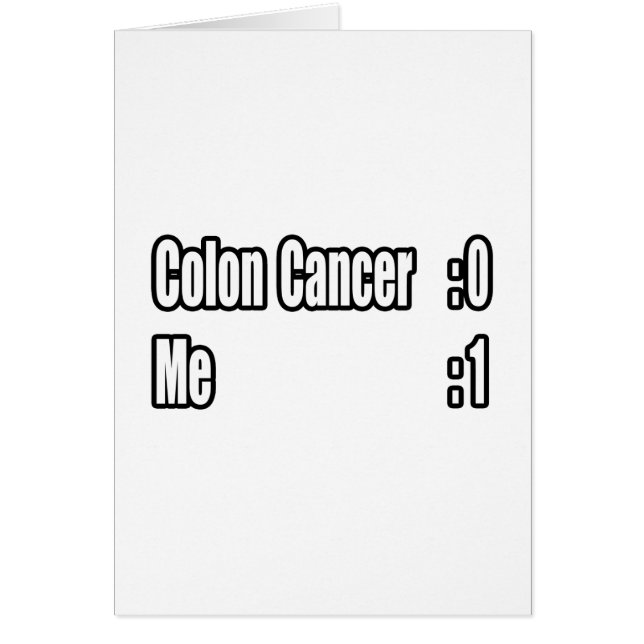 I Beat Colon Cancer (resultattavla) Hälsningskort (Framsidan)