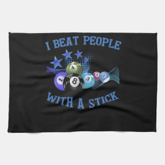 I Beat People With A Stick Billiards Kökshandduk