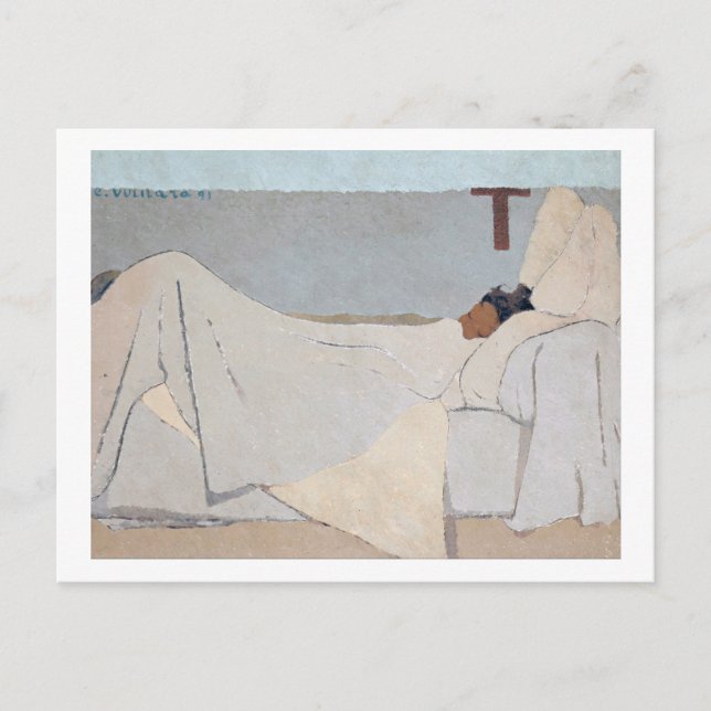 I Bed, Edouard Vuillard Vykort (Framsida)