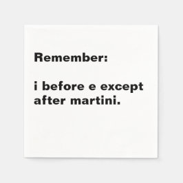 i Before e Spelling Rule Cocktail Pappersservett