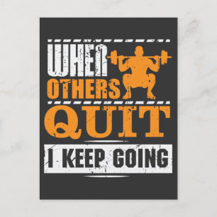 I behålla Going - Motivational Gym Idrottsman Vykort