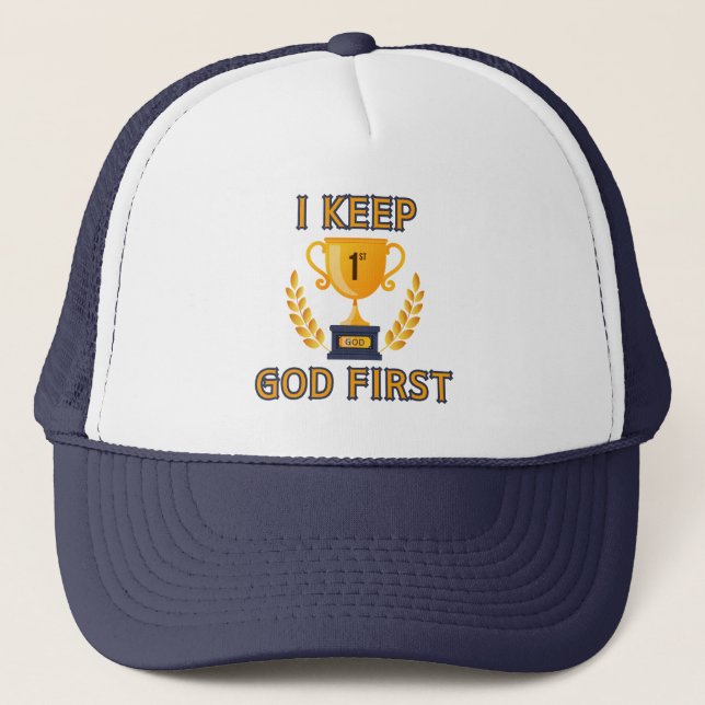 I Behålla Gud First Faith Baserad Keps (Framsida)