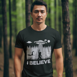 I Believe Big foot, Ufo, Ness Funny Big foot T Shirt