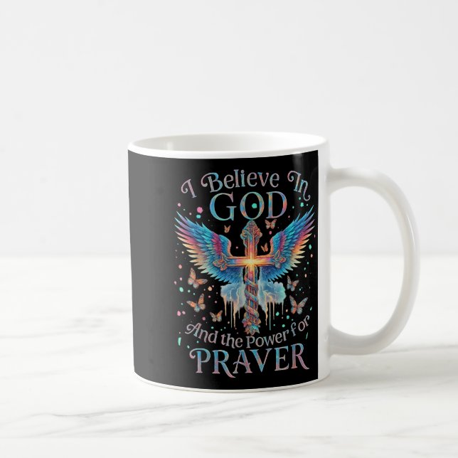 I Believe In God And The Wer Of Prayer Butterfly C Kaffemugg (Höger)