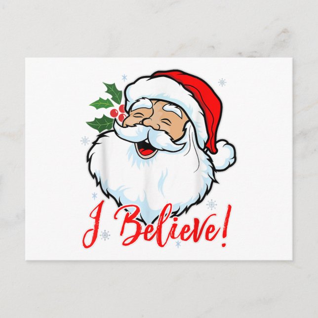 I Believe In Santa Claus T-Shirt Funny Christmas H Vykort (Framsida)