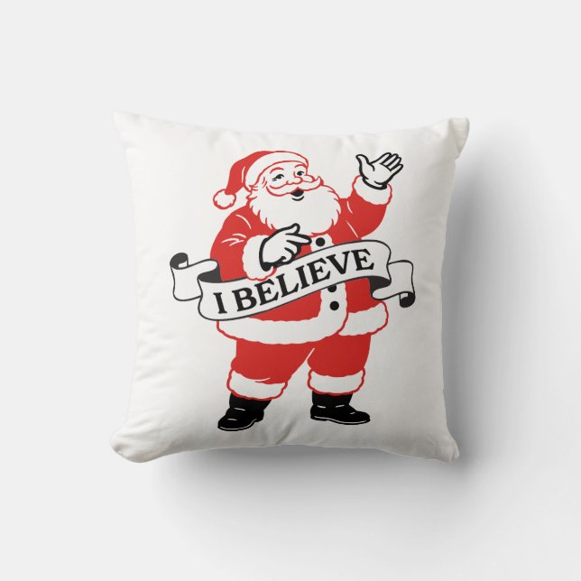 I Believe in Santa - Vintage Art Kudde (Framsida)