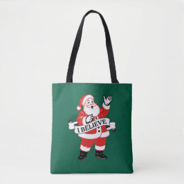 I Believe in Santa - Vintage Art Tygkasse