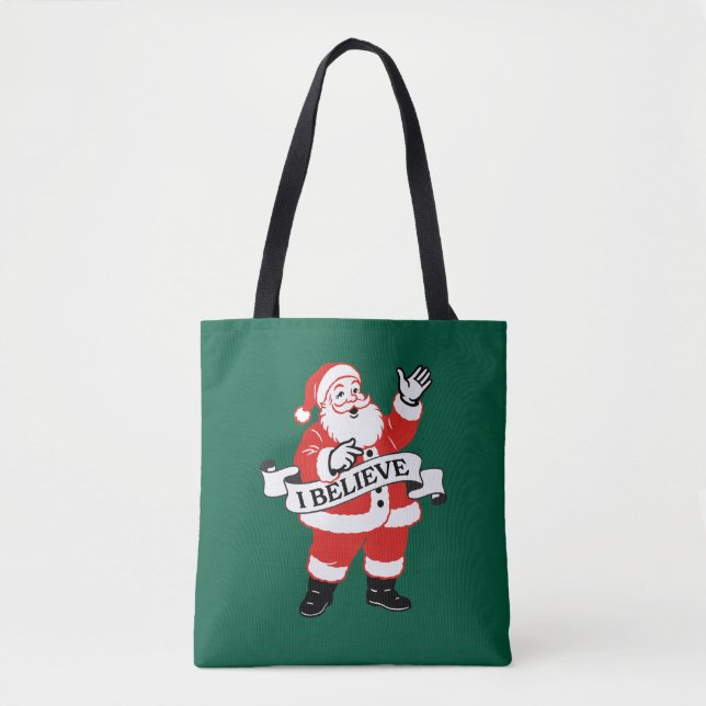 I Believe in Santa - Vintage Art Tygkasse (Framsida)