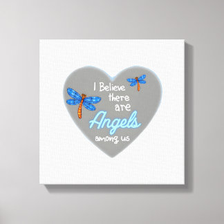 I Believe There Are Angels Among Us Dragonfly T-Sh Canvastryck