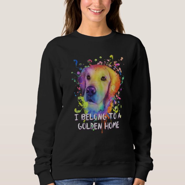 I Belong to a Golden Home Rescue Dog Golden Retrie T Shirt (Framsida)