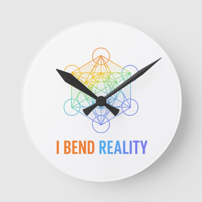 I Bend Reality – Sacred Geometry Energy Design Rund Klocka (Framsida)