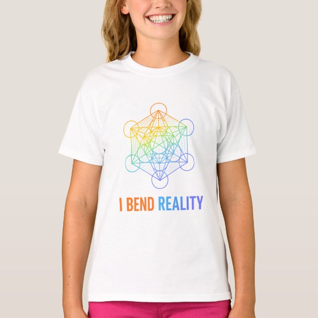 I Bend Reality – Sacred Geometry Energy Design T Shirt (Framsida)