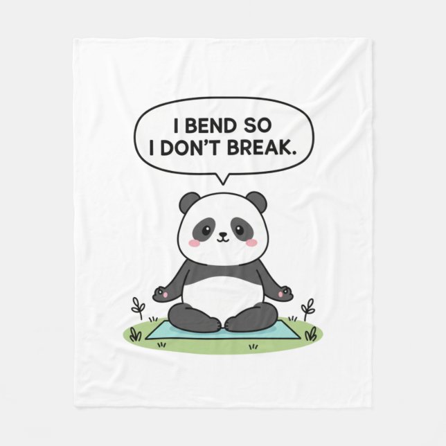 “I Bend So I Don’t Break” panda design Fleecefilt (Framsidan)
