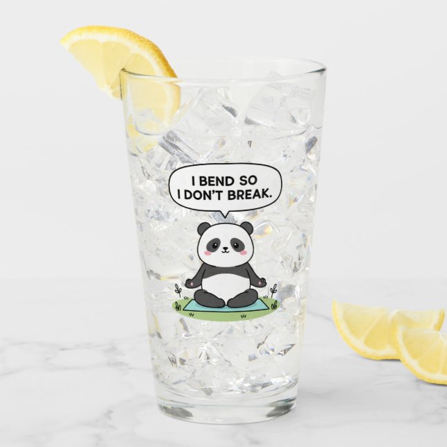 “I Bend So I Don’t Break” panda design Glaskopp (Framsida Ice)