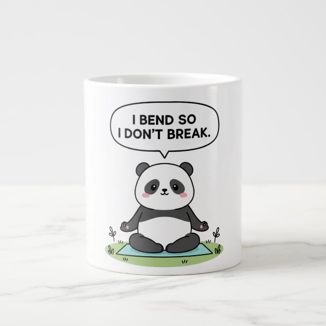 “I Bend So I Don’t Break” panda design Jumbo Mugg (Framsidan)
