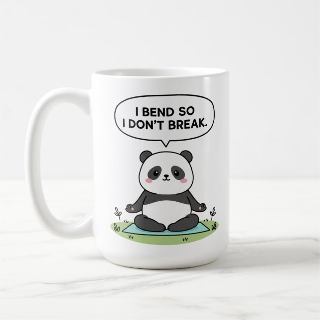 “I Bend So I Don’t Break” panda design Kaffemugg (Vänster)