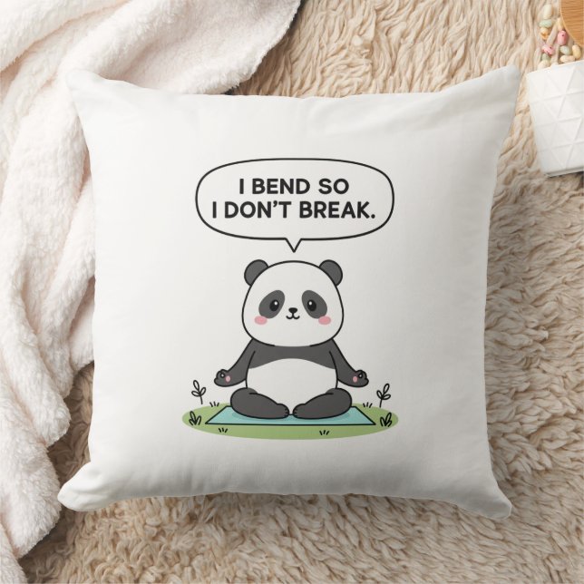 “I Bend So I Don’t Break” panda design Kudde (Filt)