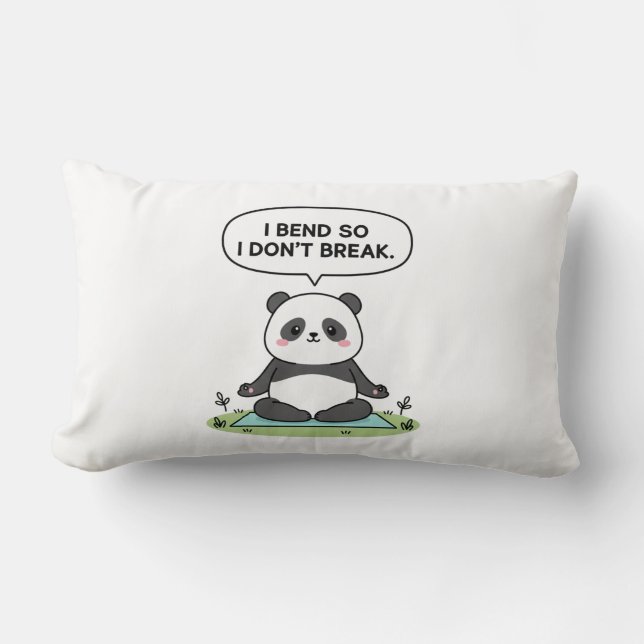 “I Bend So I Don’t Break” panda design Lumbarkudde (Framsida)