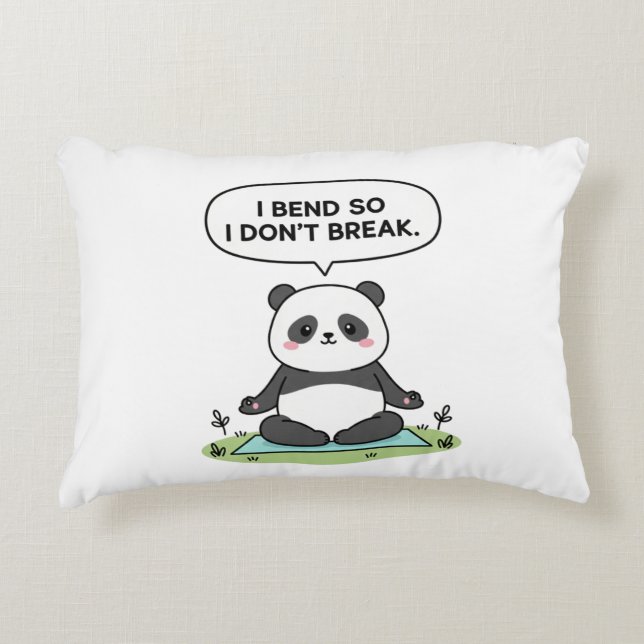 “I Bend So I Don’t Break” panda design Prydnadskudde (Framsidan)