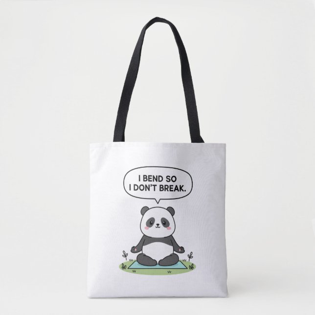 “I Bend So I Don’t Break” panda design Tygkasse (Framsida)