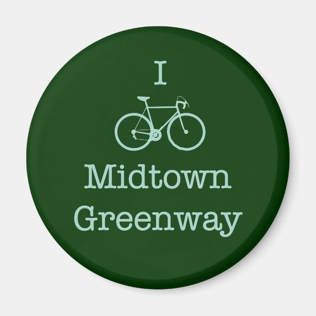 I Bike Midtown Greenway Magnet (Framsidan)