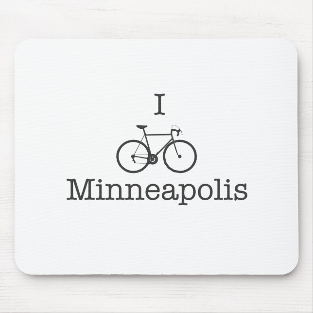 I Bike Minneapolis - Svart text Musmatta (Framsidan)