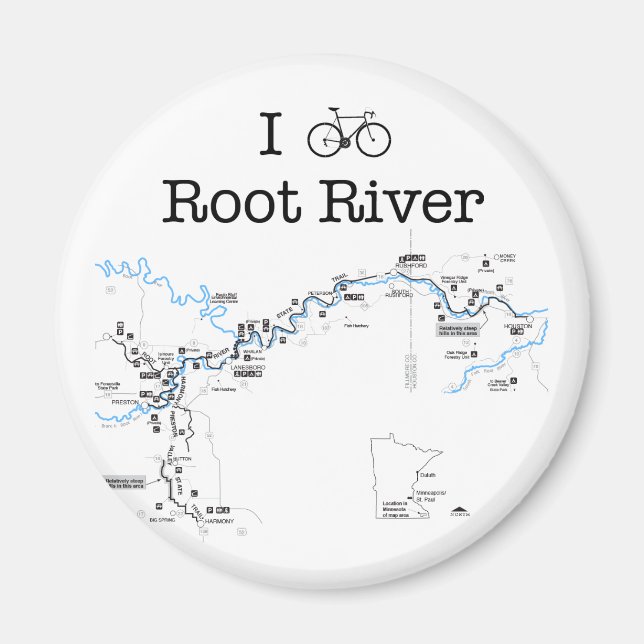 I Bike Root River Magnet (Framsidan)