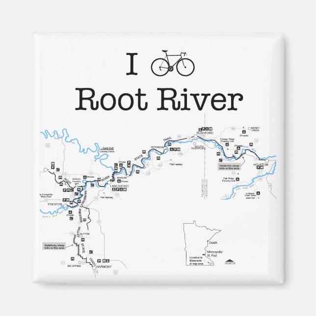 I Bike Root River Magnet (Framsidan)