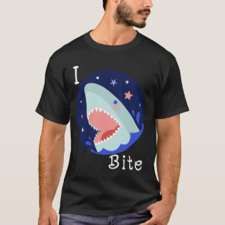 I Bita Cute Shark-White Brev T Shirt