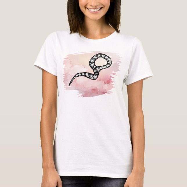 I Bita Timber Rattle Snake on Rosa T Shirt (Framsida)