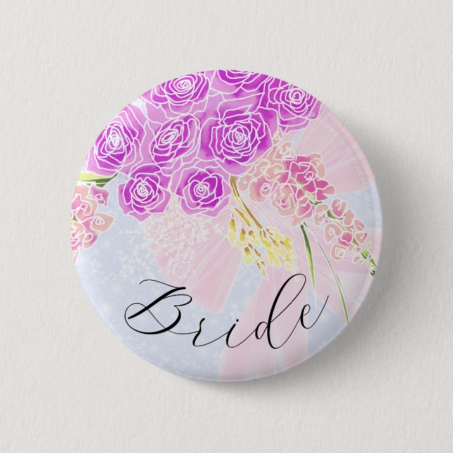 I Blå-Rosa Genomskinlig Båge och Brudbukett Knapp (Framsida)