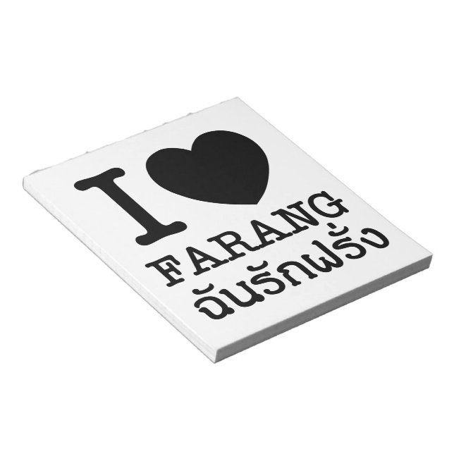 I Black Heart (Kärlek) Farang Anteckningsblock (Vinklad)