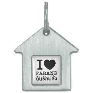 I Black Heart (Kärlek) Farang Namnbricka Husdjur