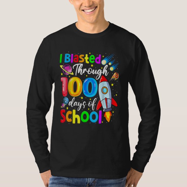 I Blasted Through 100 Days Of School 100th Day Tea T Shirt (Framsida)