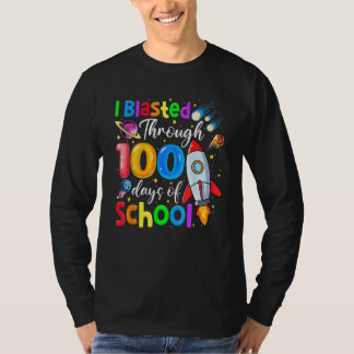 I Blasted Through 100 Days Of School 100th Day Tea T Shirt