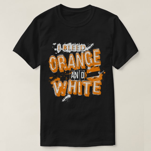 I Bleed Orange and White Tennessee   T Shirt (Design framsida)