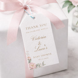 I blom baby shower tack presentetikett